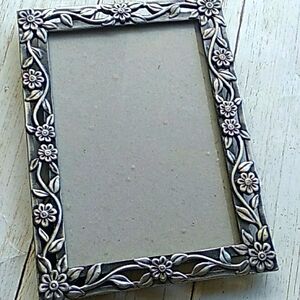 Silver metal floral Frame